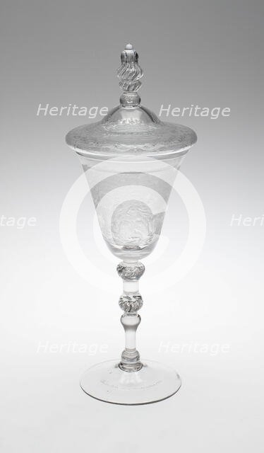 Covered Goblet with Goddess Diana Bathing, England, 1752. Creator: Jacob Sang.