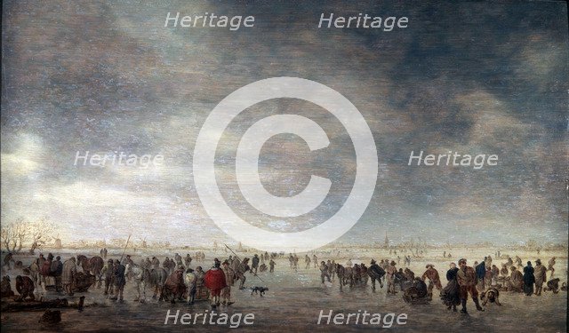 'Ice Skaters', 1641.  Artist: Jan van Goyen