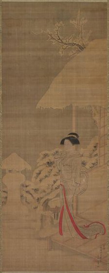 Beauty (Bijin) in the Snow, late 18th-early 19th century. Creator: Kokan Shiba (Japanese, 1747-1818).