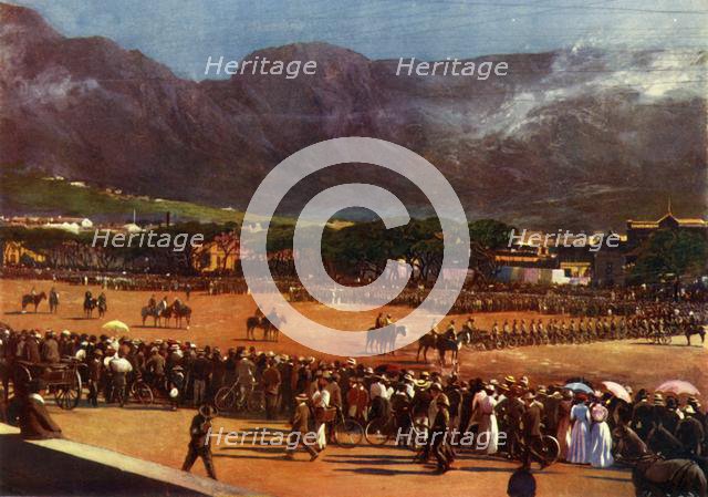 'Muster of the Cape Town Guard on the Parade Ground Cape Town, January 12, 1901', 1901. Creators: Unknown, Alf S Hosking.