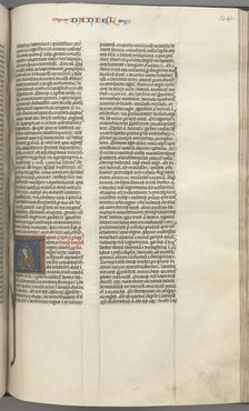 Fol. 341r, Daniel, historiated initial A, Daniel in the lions’ den, c. 1275-1300. Creator: Unknown.