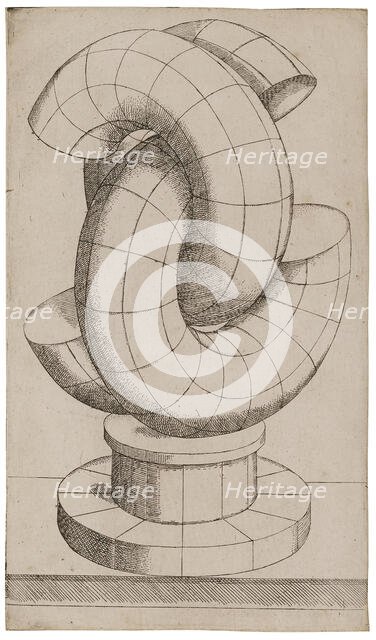 Perspective Study with Three C-Shaped Bodies Pushed into Each Other, 1567. Creator: Zündt, Mathis (1498-1572/81).