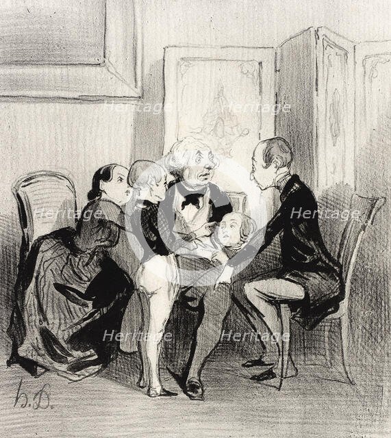 Un petit jeu de société, 1842. Creator: Honore Daumier.