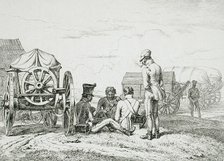 Soldiers Playing Cards, 1814. Creator: Johann Adam Klein.