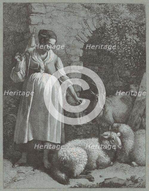 Woman Spinning Yarn by an Arch, 1764. Creator: Francesco Londonio.