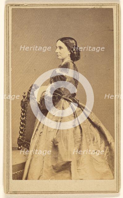 Full-length portrait of an unidentified woman in profile, 1864. Creator: Charles De Forest Fredricks.