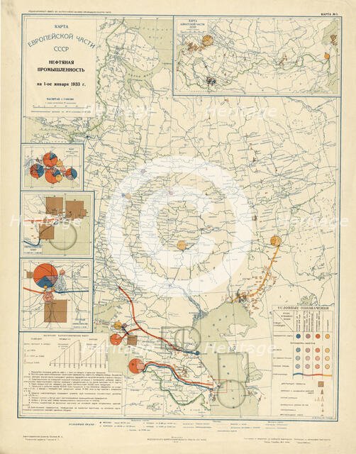 Oil industry on January 1, 1933, 1934. Creator: Mikhail Alekseevich TSvetkov.