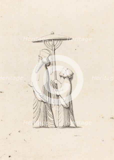 Sculpture at Persepolis, from Le Bruyn's Travels, published 1829. Creator: Maria Denman.