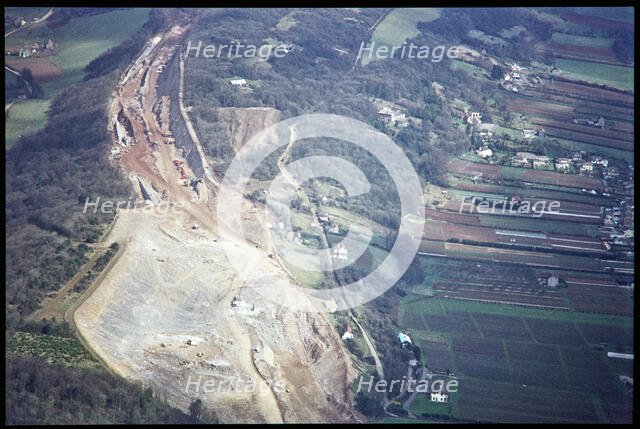 Construction of M5 motorway, Court Hill, Clevedon, Somerset, 1971. Creator: Jim Hancock.