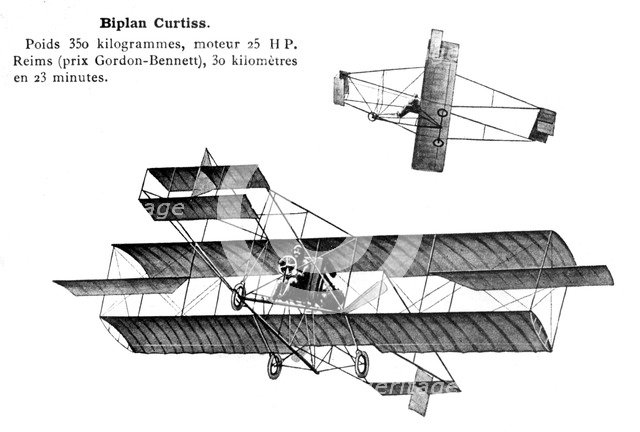 Curtiss Biplane, 20th century. Artist: Unknown