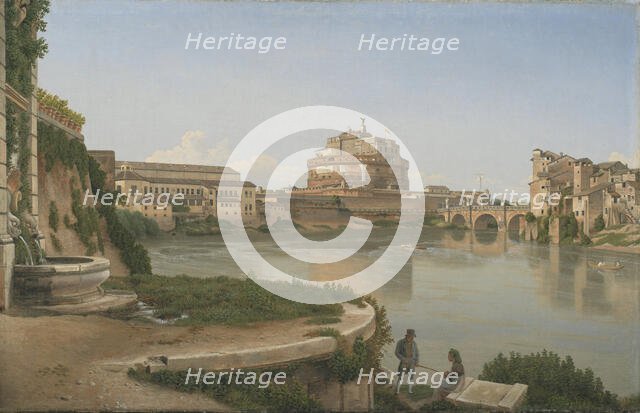 View across the Tiber towards Castel S. Angelo in Rome, 1815. Creator: CW Eckersberg.