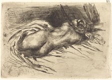 Study of a Woman, Viewed from the Back (Étude de femme vue de dos), 1833. Creator: Eugene Delacroix.
