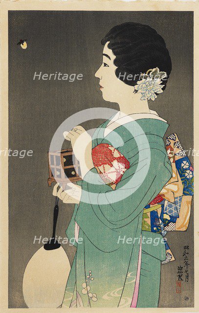 Catching Fireflies (Hotaru gari), 1931. Artist: Shinsui Ito.