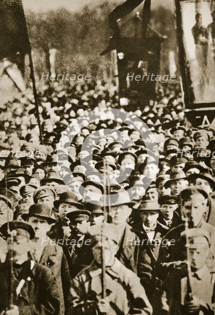 Russian revolutionaries in Petrograd (St Petersburg), Russia, 1917. Artist: Unknown