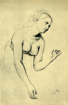 Semi-nude woman, 1821, (1943). Creator: Julius Schnorr von Carolsfeld.