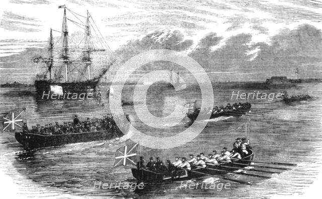 'Disembarkation of Russian Prisoners at Sheerness', 1854. Creator: Unknown.