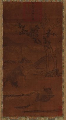 River Landscape: Two Water Buffaloes and a Napping Herd-boy, 1368-1644. Creator: Unknown.