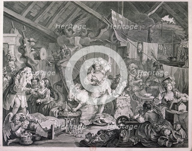 'Strolling actresses dressing in a barn', 1738. Artist: William Hogarth