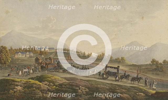 Napoleon's Funeral procession. Saint Helena, 8th May 1821, 1821.