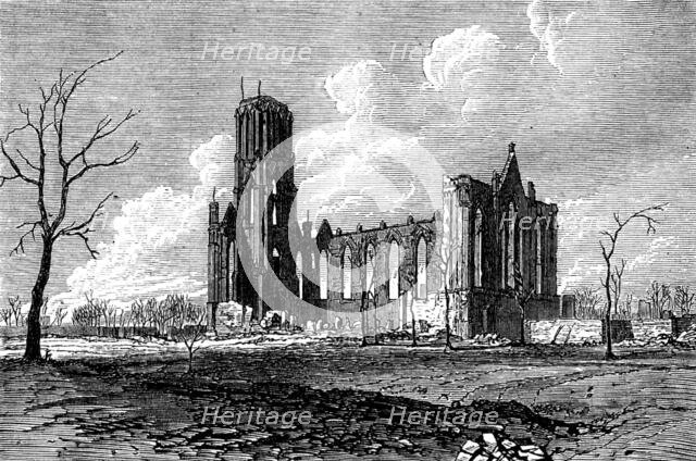 Ruins of Chicago after the Fire: Catholic College, 1871. Creator: Unknown.