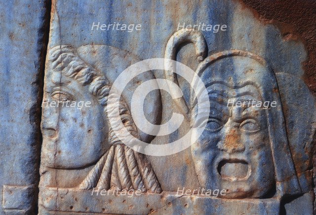 Roman comic masks, Sabratha, Libya, c161-c192 AD.