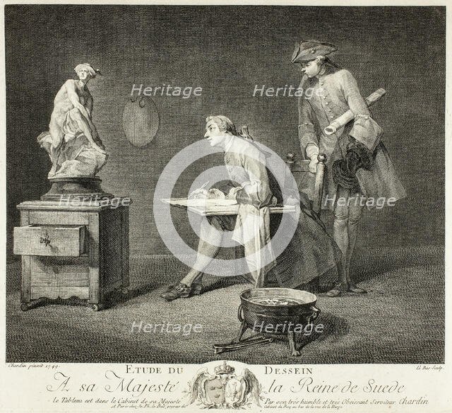 The Drawing Lesson, 1749. Creator: Jacques Philippe Le Bas.