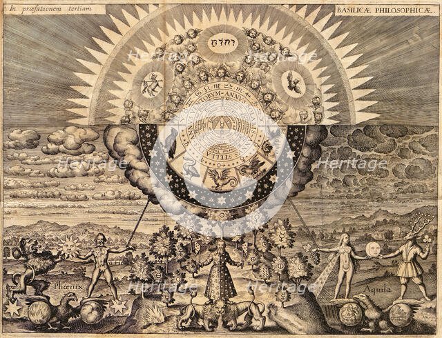 The Alchemical World Landscape, from Opus medico-chymicum by Johann Daniel Mylius, 1618. Creator: Merian, Matthäus, the Elder (1593-1650).