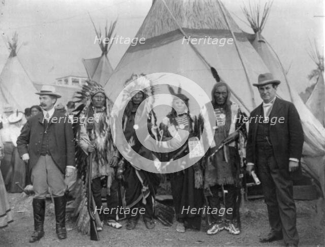 William Jennings Bryan with Sioux chiefs at Pan-American Exposition, Buffalo, 1901, c1864 - c1947. Creator: Frances Benjamin Johnston.