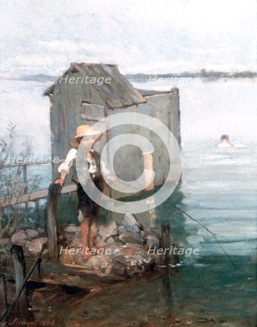 'Bathing Hut with Boy', 1868. Artist: Pal Szinyei Merse
