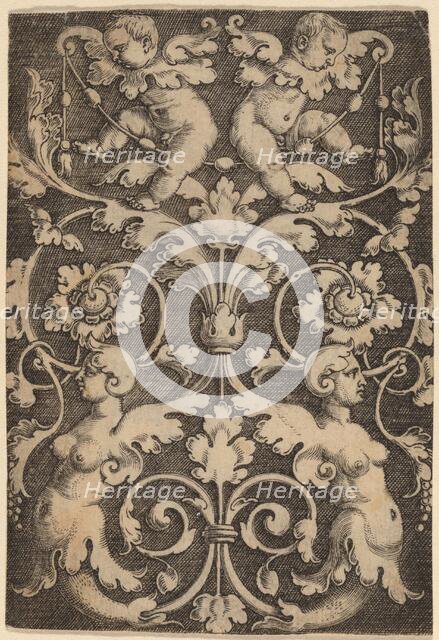 Upright Ornament with Two Sirens. Creator: Master of the Horse Heads.