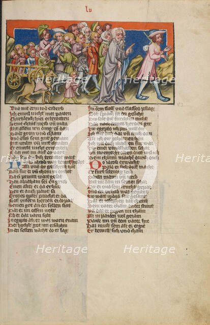 Jacob's Journey to Egypt; Weltchronik, about 1400-1410. Creator: Unknown.