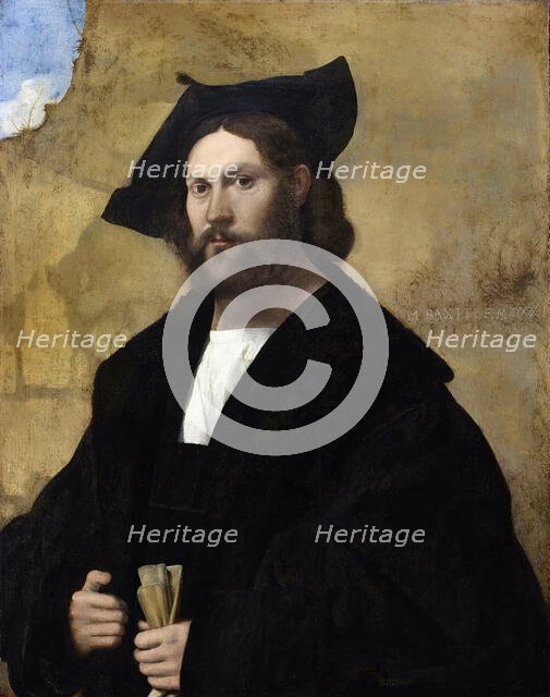Portrait of a gentleman in black, 1521. Creator: Basaiti, Marco (c. 1470-1530).