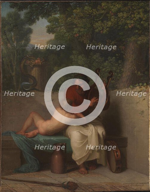 The Greek Poet Anacreon and Bathyll, 1808. Creator: Abildgaard, Nicolai Abraham (1743-1809).