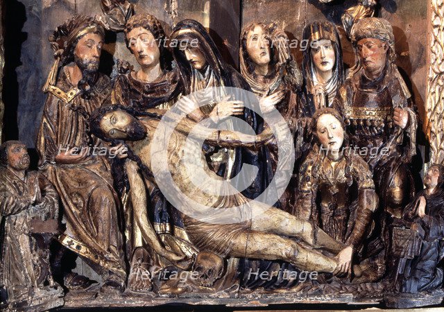 Piety Altarpiece, detail of Descent, in the church of Santos Juanes in Nava del Rey.