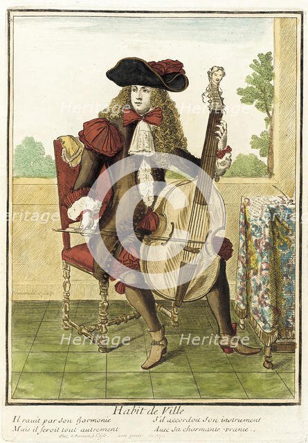 Recueil des modes de la cour de France, 'Habit de Ville', between circa 1664 and circa 1675. Creator: Nicolas Bonnart.