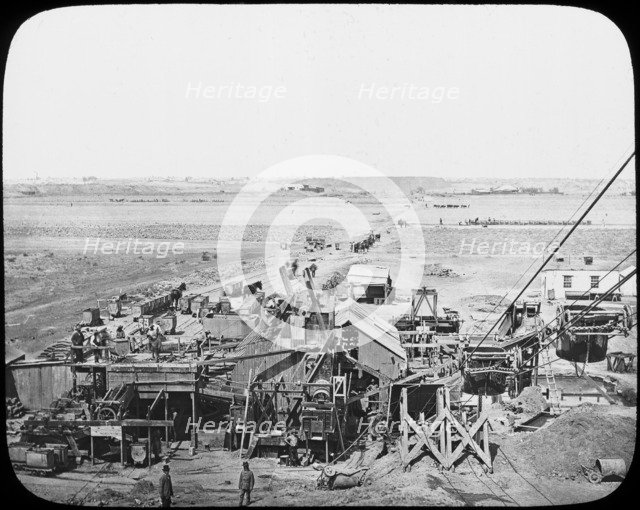Washing gear and floors at a mine, South Africa, c1890. Artist: Unknown