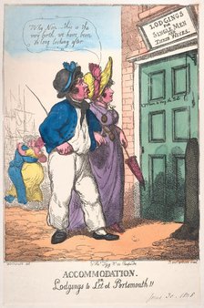 Accommodation, or Lodgings to Let at Portsmouth!!, June 30, 1808., June 30, 1808. Creator: Thomas Rowlandson.