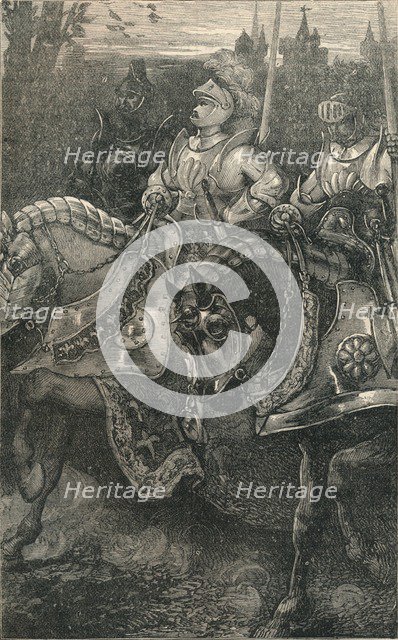 Otterburn - The Advance of Hotspur, (1388), c1910. Artist: Unknown