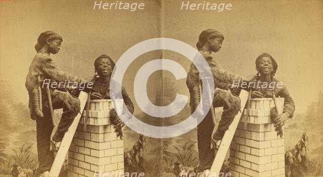 Chimney Sweeps. [Studio portrait of two young chimney sweeps], (1868-1900?). Creator: O. Pierre Havens.