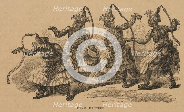 Devil Dancers from "Hagenbeck's World Renowned Ceylonese Exhibition Programme", 1886. Creator: Unknown.