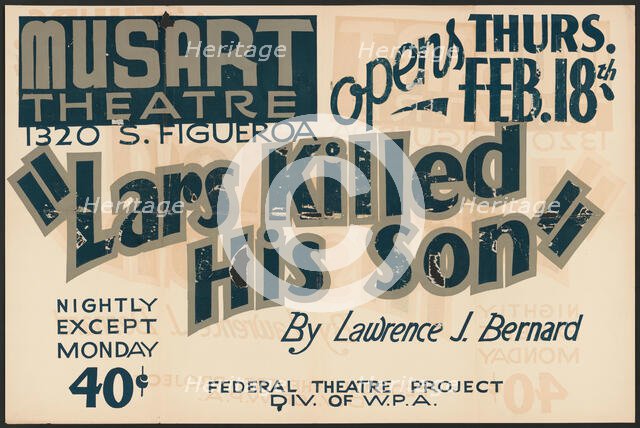 Lars Killed His Son, Los Angeles, 1937. Creator: Unknown.