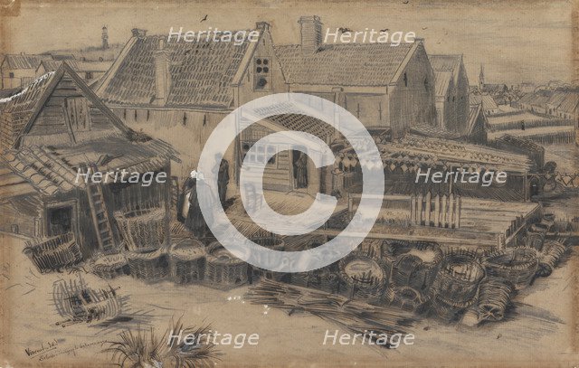 Dab-drying barn in Scheveningen, 1882.