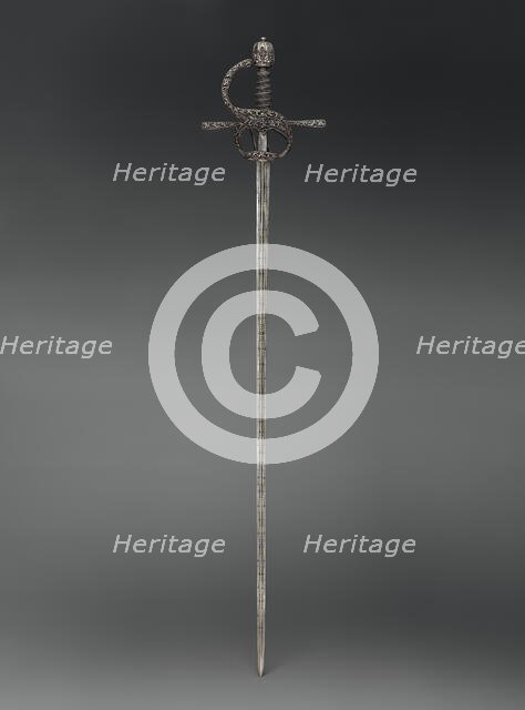 Rapier, hilt, Northern European, possibly German; blade, Italian, Belluno, ca. 1610-20. Creator: Pietro de Formicano.