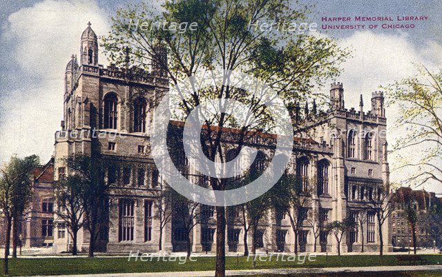 Harper Memorial Library, University of Chicago, Illinois, 1910. Artist: Unknown