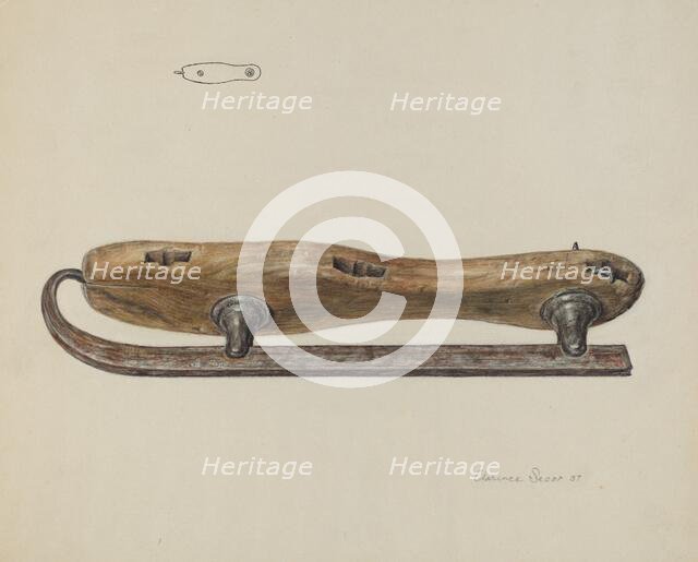 Ice Skate, 1937. Creator: Clarence Secor.