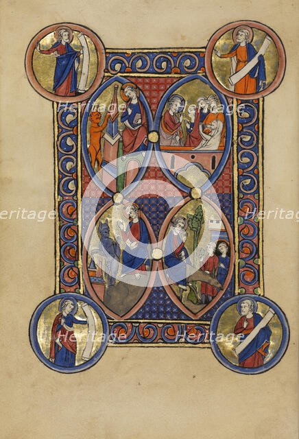 The Second Temptation of Christ; The Third Temptation of Christ; The Raising of..., about 1250-1260. Creator: Unknown.