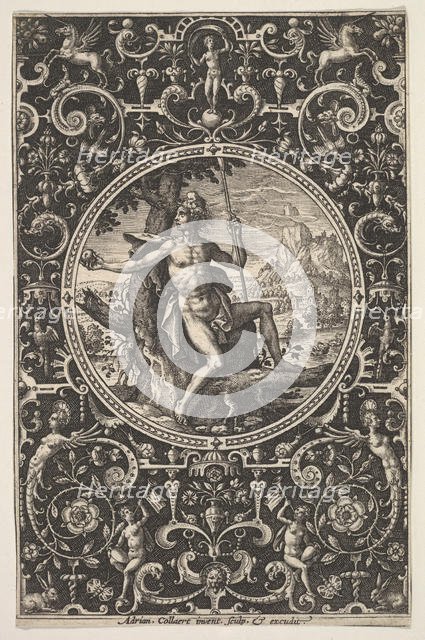 Paris in a Decorative Frame with Grotesques, ca. 1580-1600 . Creator: Adriaen Collaert.