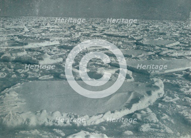 'Heavy Pack in which the Ship Was Held Up', 1912, (1913). Artist: Herbert Ponting.