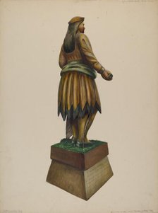 Cigar Store Indian, c. 1937. Creator: Walter Hochstrasser.