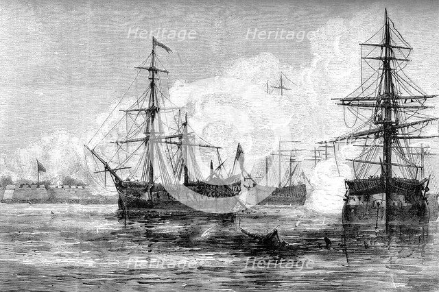 The attack on Sullivan's Island, South Carolina, 1776 (c1880). Artist: Unknown